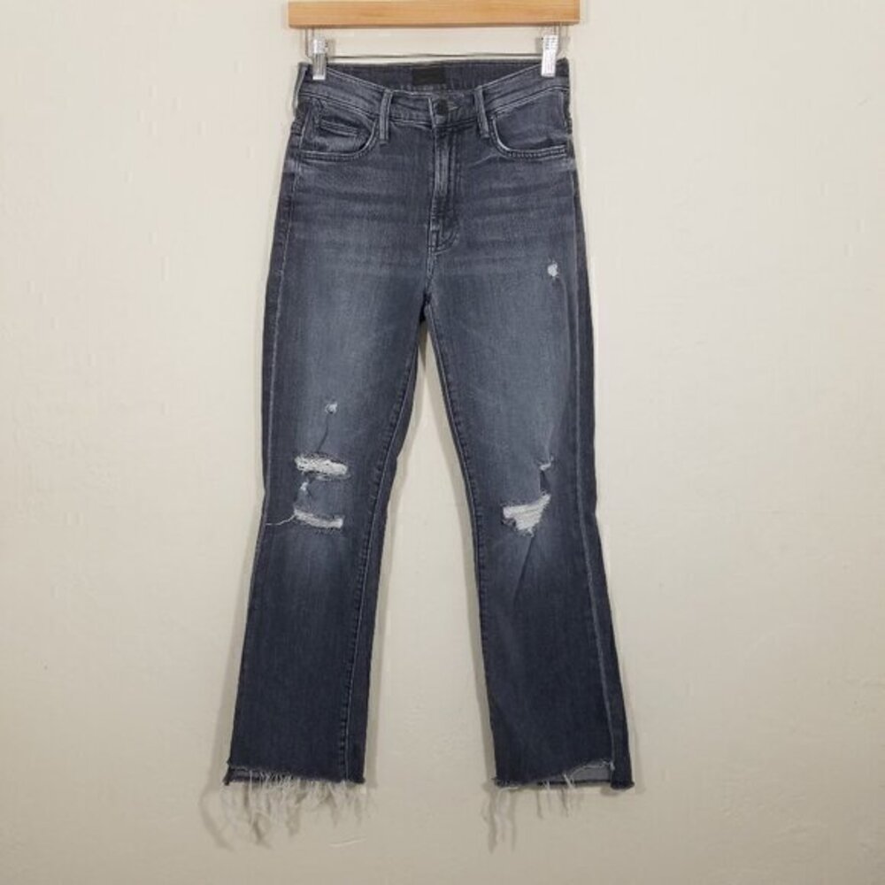MOTHER The Insider Crop Step Fray Distressed Jeans Size 25